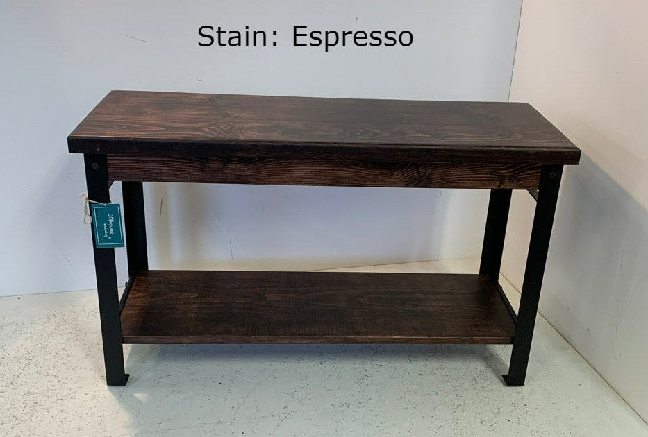 Single Shelf Steel Leg Bench