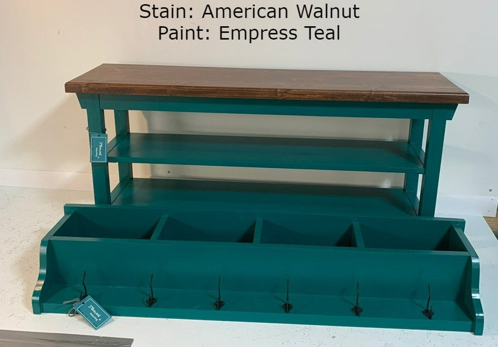 Two Shelf Bench & Coat Rack Cubbie Set