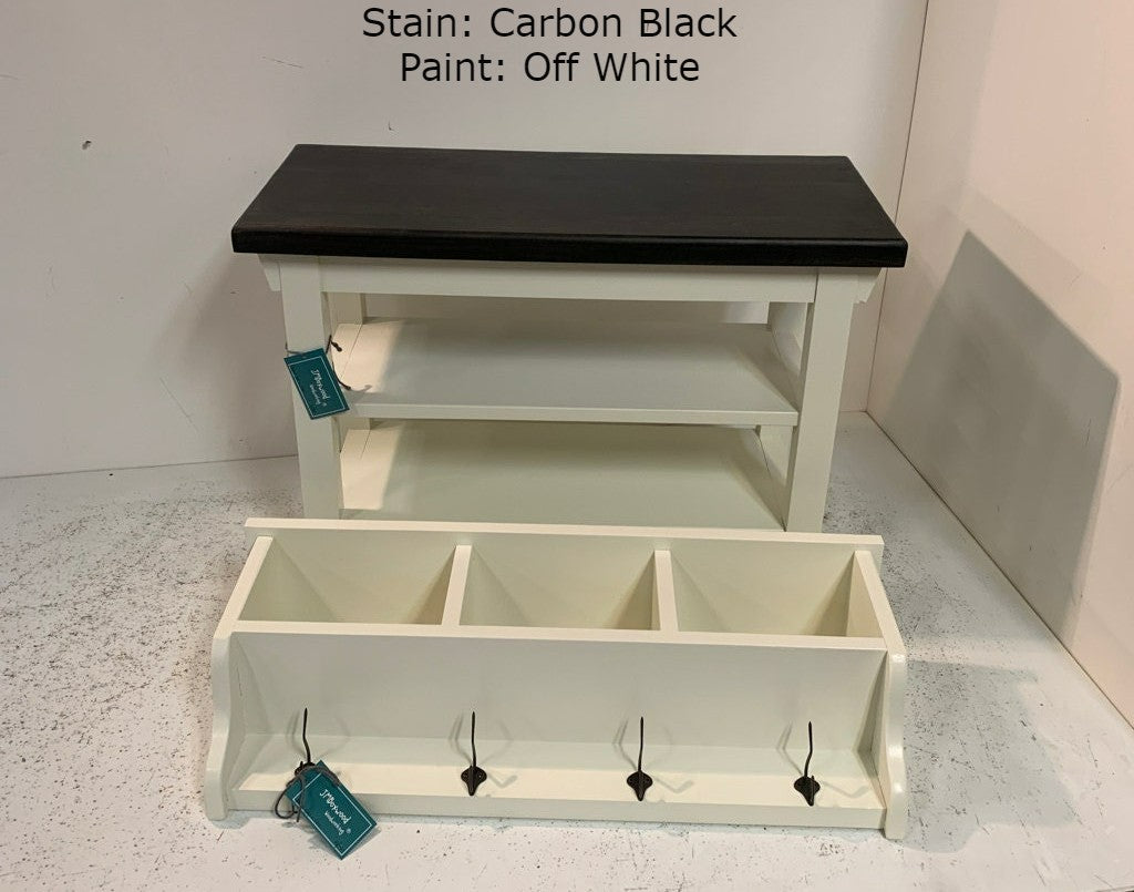 Two Shelf Bench & Coat Rack Cubbie Set