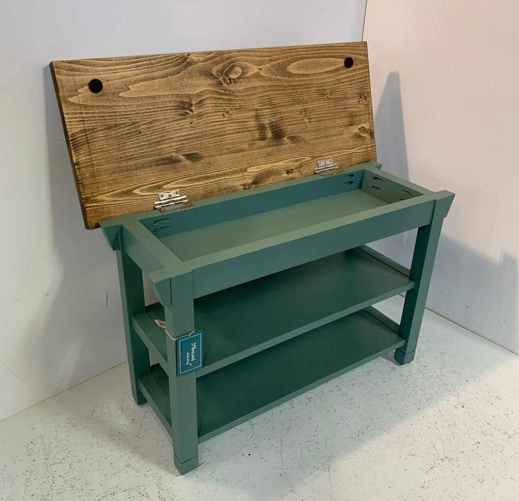 2 Shelf Storage Top Bench – Boxwood Woodworking