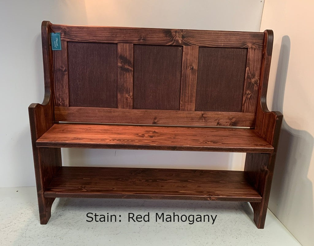 Shaker Style Pew with Lower Shelf