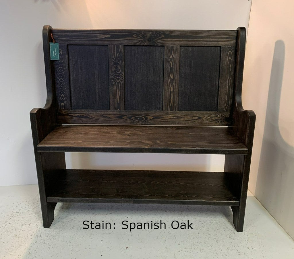 Shaker Style Pew with Lower Shelf
