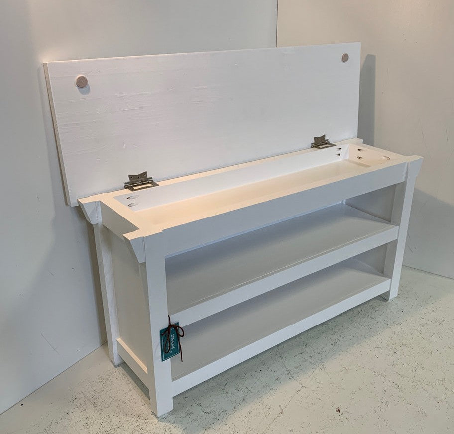 48" 2 shelf Storage Seat Bench with Enclosed Back and Sides