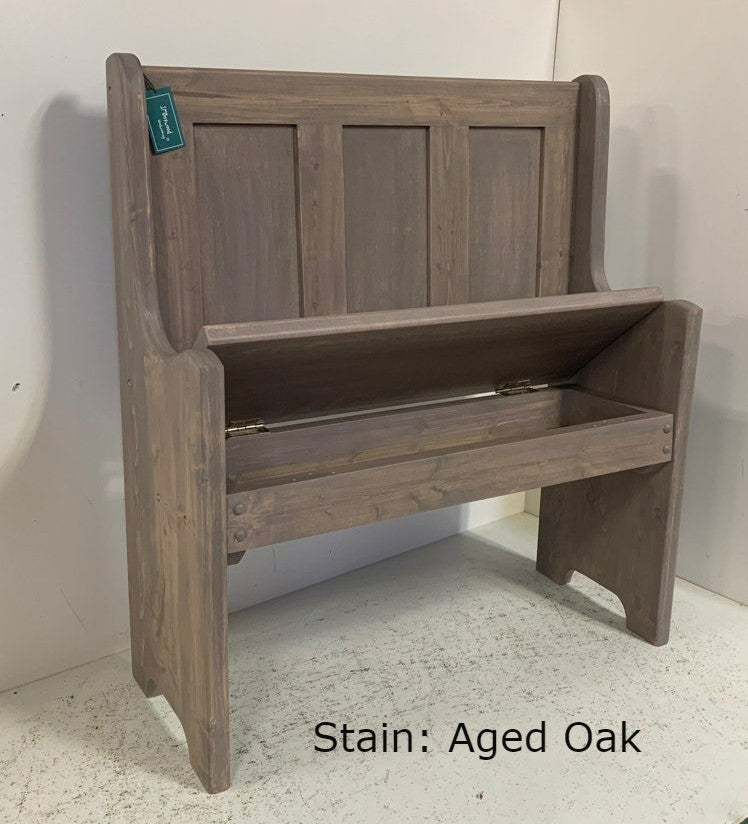 Pew Bench With Built In Storage Compartment